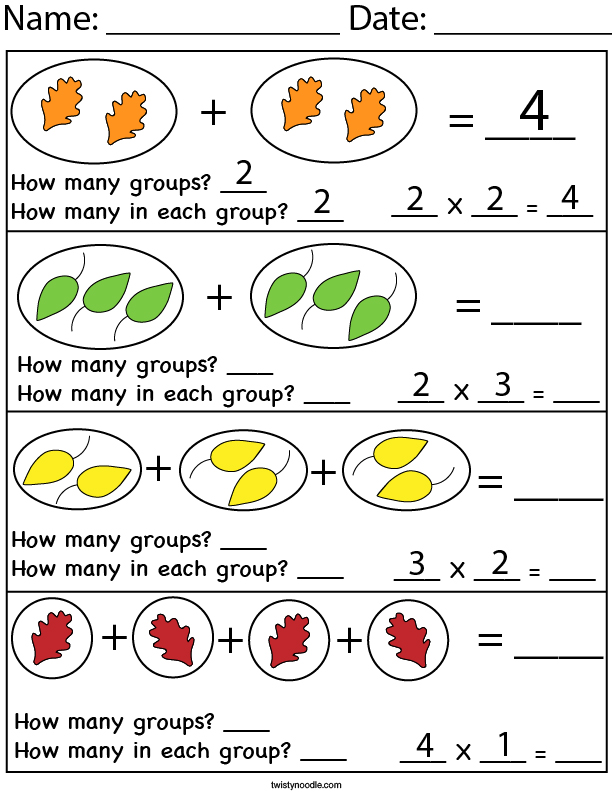 Plants math worksheets 2nd grade multiplication